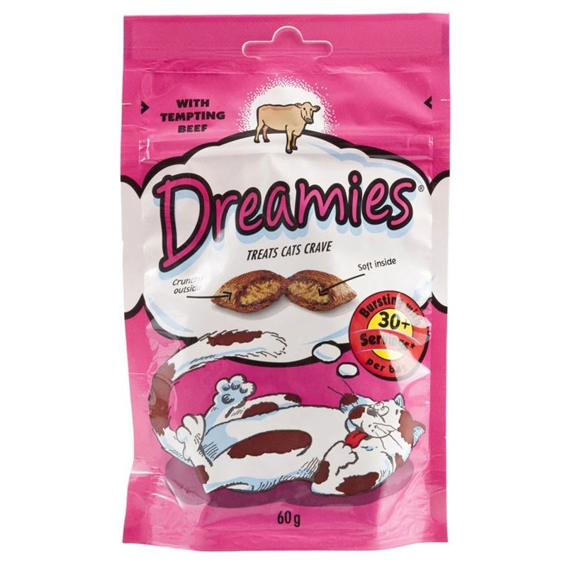 Kassimaius Dreamies Snacks, veiseliha, 0.06 kg