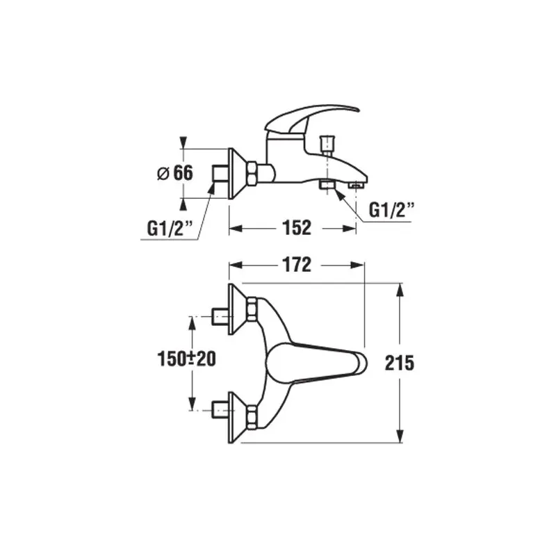 Vannas jaucējkrāns Jika Lyra H3212770040001, hroma krās.