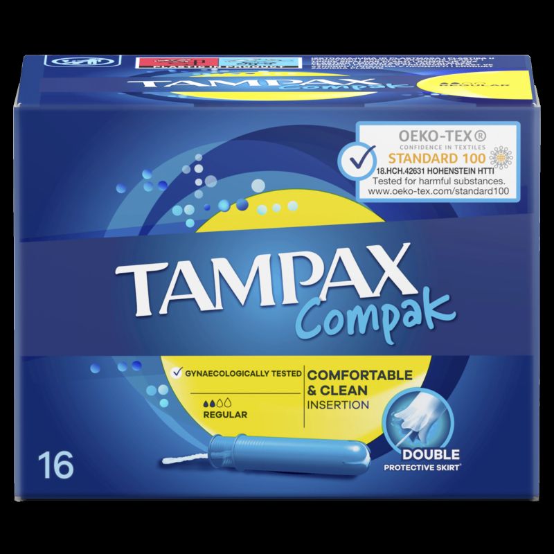 Tampax Compak Regular Tampons with Applicator, 16 pcs