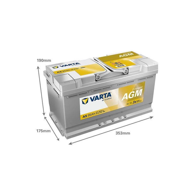 Аккумулятор Varta AGM G14, 12 В, 95 Ач, 850 а