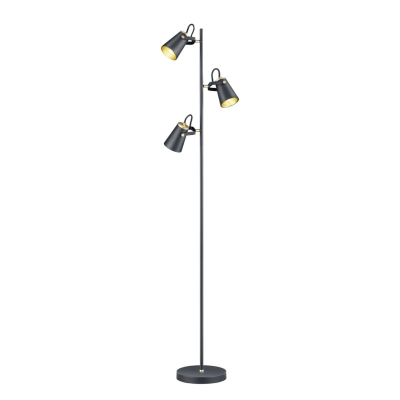 Stāvlampa edward 3xe14 40w melna-zelta