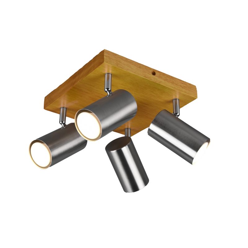 Spotlampa marley 4xgu10 koka-metāla