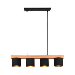 Lampa griestu cameron 4xe14 koka-melna