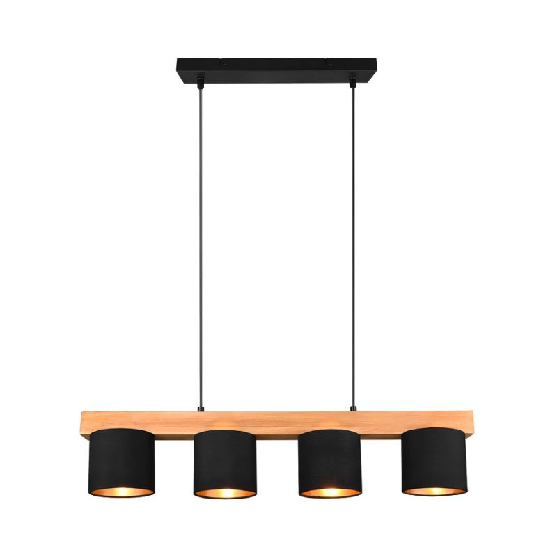 Lampa griestu cameron 4xe14 koka-melna