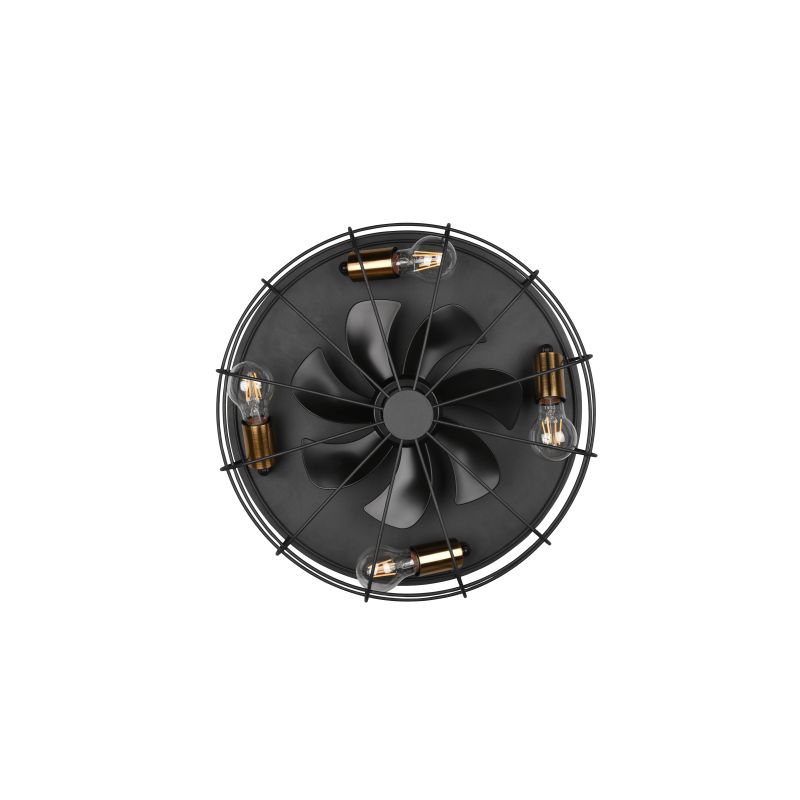 Lampa-ventil.trondheim 4xe27 mat melna