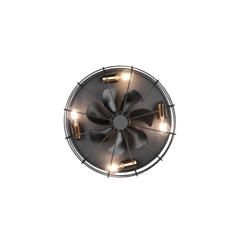 Lampa-ventil.trondheim 4xe27 mat melna