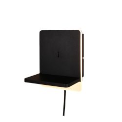 Led sienas lampa fairfield melna lādēj.