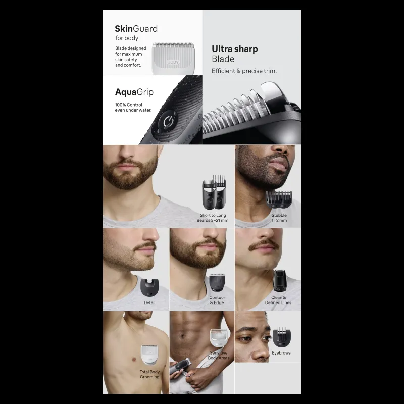 Daudzfunkcionāls ķermeņa un sejas skuveklis Braun AIO5560