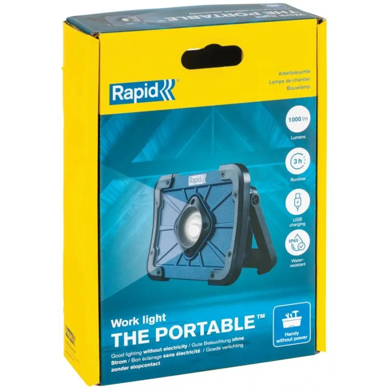 Šviestuvas su integruota ličio jonų baterija THE PORTABLE, 1000 Lm., RAPID