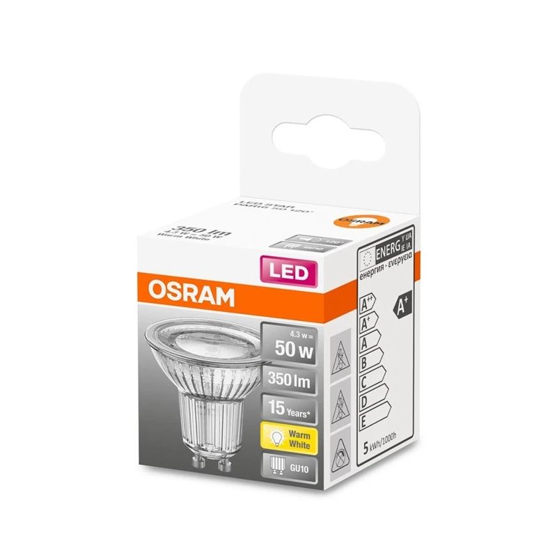 LED spuldze 4,3W-827 230V GU10 Osram
