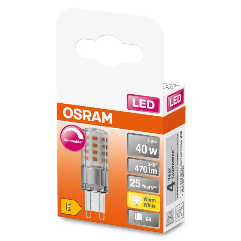 Spuldze Osram LED, G9, balta krās., G9, 4.4 W, 470 lm