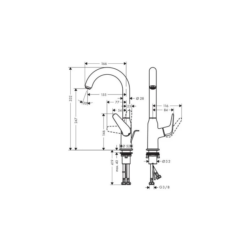 Maisītājs izlietnes novus 240 + pop-up
