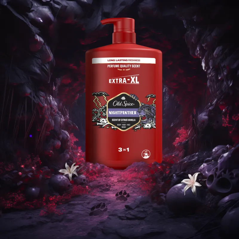 Old Spice Night Panther Dušo Želė Ir Šampūnas Vyrams, 1000 ml