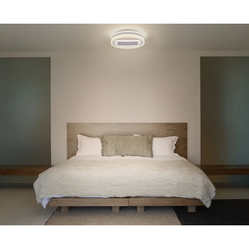Lampa griestu+ventilators 55w cct apaļa