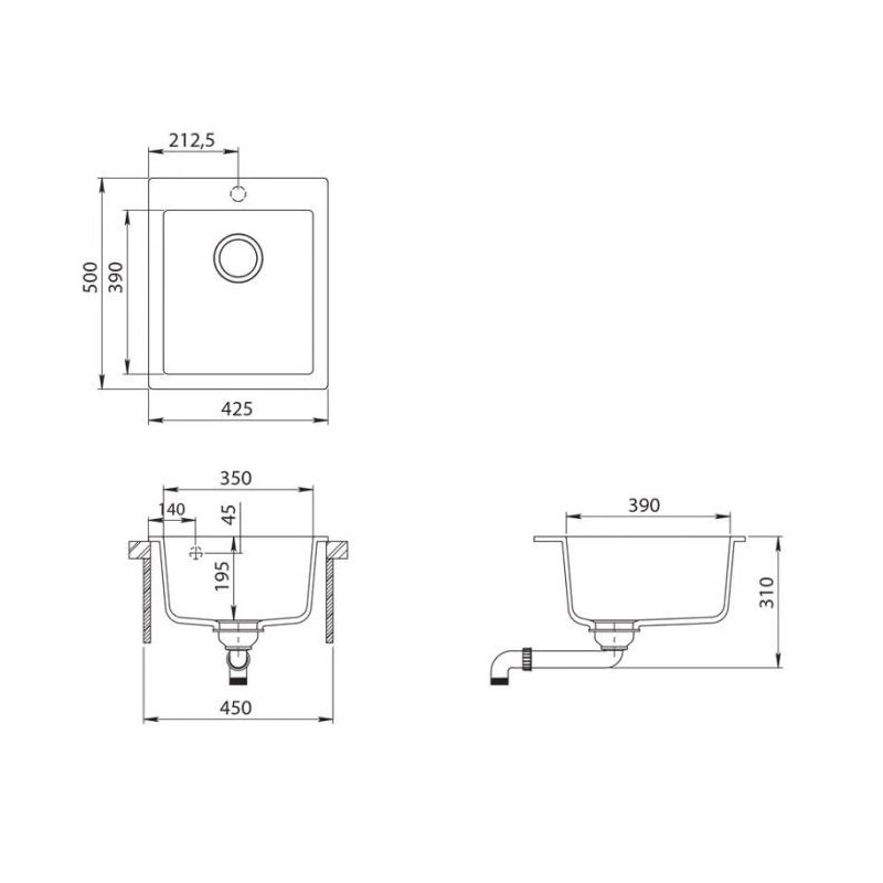 Izlietne helika simplex sqs100-110w