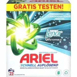 ARIEL Universal+ Lenor Unstoppables veļas mazgāšanas pulveris ,25x, 1,5kg
