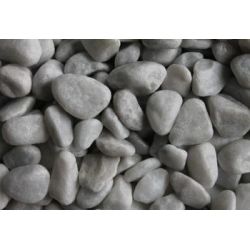 Dekoratīvie oļi baltie frakcija 5-12 mm