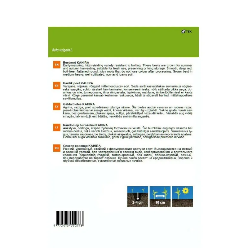 Sēklas Garden Center, galda bietes Kahira, 15 g