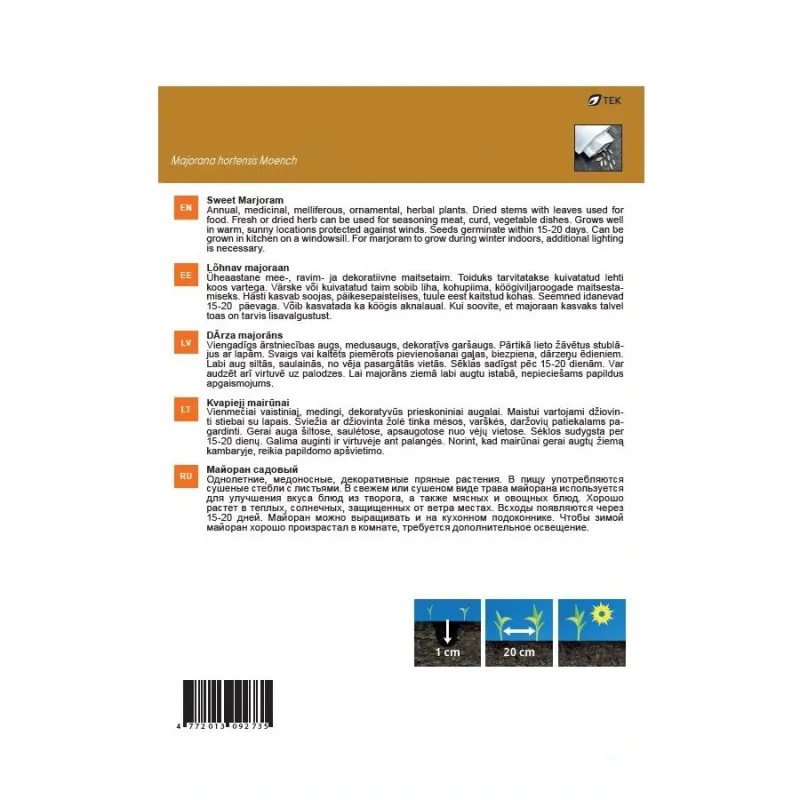 Sēklas Garden Center majorāni, 0.5 g