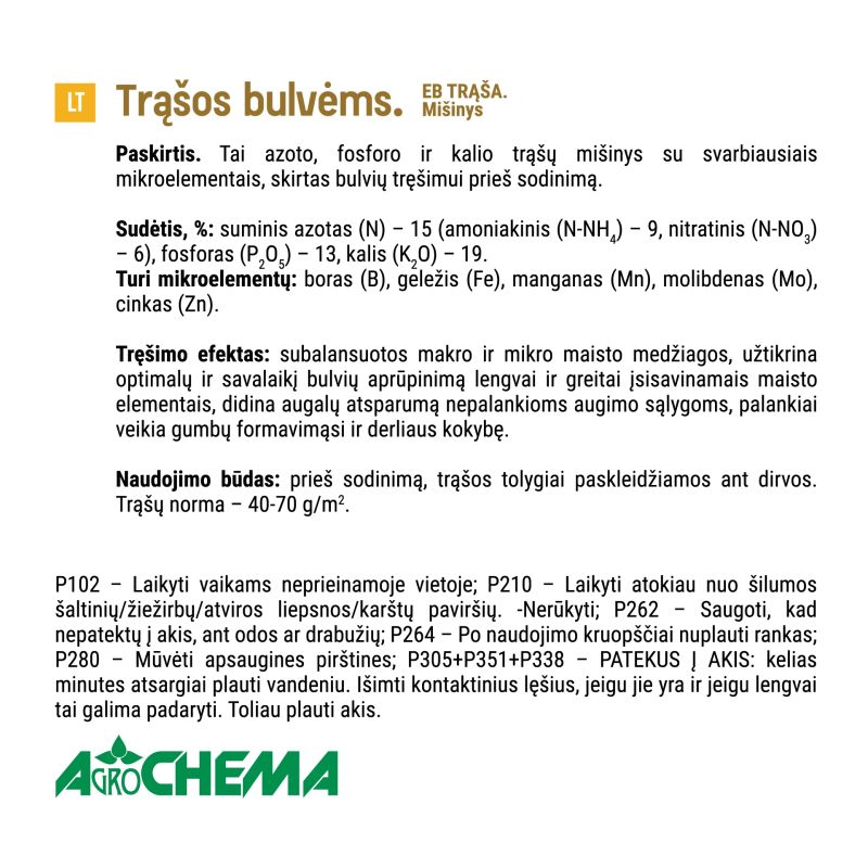 Mēslojums kartupeļiem npk 15-13-19