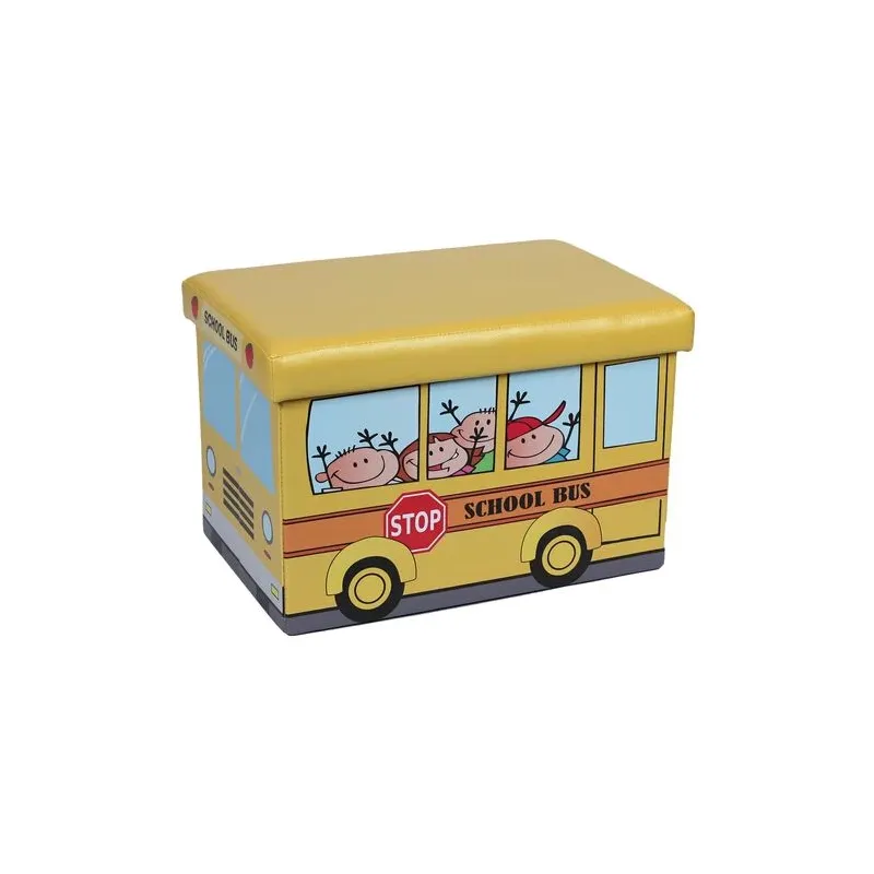 Pufs Domoletti Kids Schoolbus, dzeltena krās., 32 cm x 31.5 cm