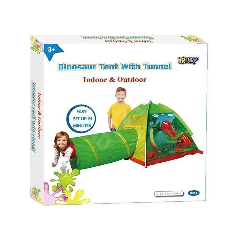 Bērnu telts I-Play Dinosour Tent with Tunnel 8351, 170 cm x 112 cm