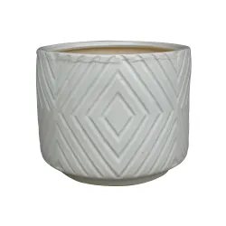 Puķu pods Domoletti IP17-1322_M, keramika, balta krās.