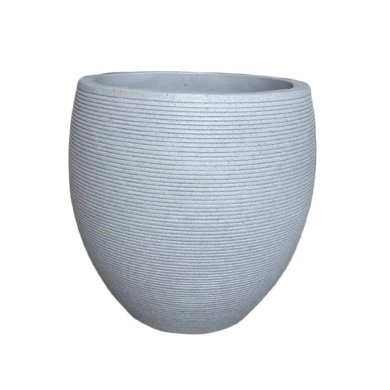 Puķu pods Domoletti RP17-695_L, cementa, balta krās.