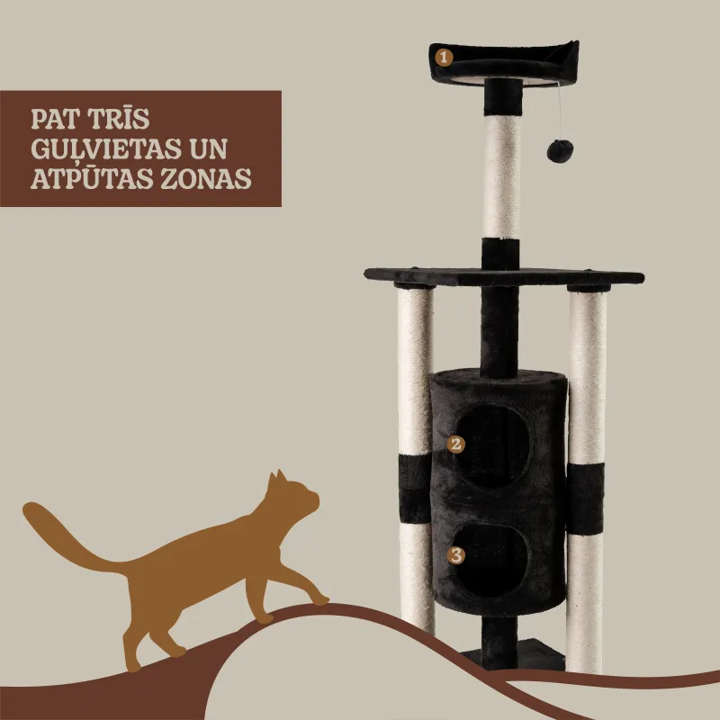 Kaķu skrāpējamais stabs Höppy, 46 cm x 23 cm x 142 cm