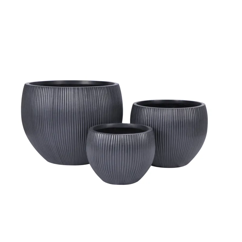 Puķu pods Domoletti LT14764-3S, keramika-māls, antracīta krās.