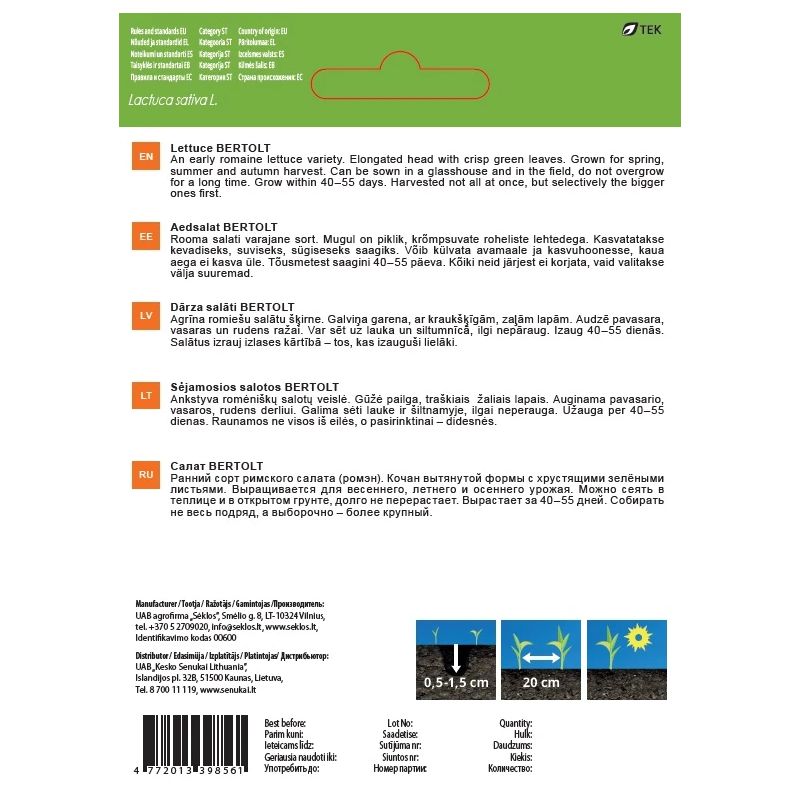 Sēklas dārzeņu salāti bertolt 1g