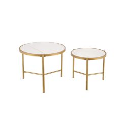 Набор журнальных столиков Domoletti, белый, 48 - 63 см x 48 см x 43 - 50 см, 2 шт.