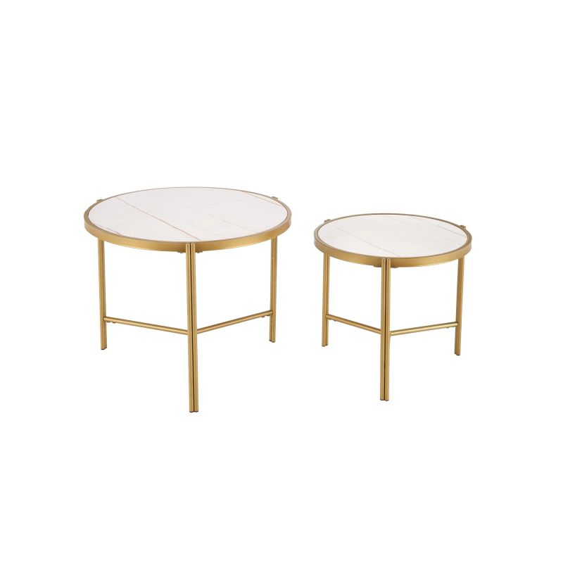 Kafijas galdiņu komplekts Domoletti, balta, 48 - 63 cm x 48 cm x 43 - 50 cm, 2 gab.