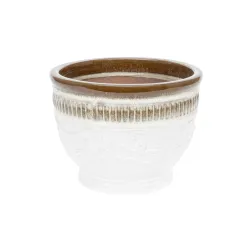 Gėlių vazonas Domoletti GG.6690.023, keramika-molis, ruda sp.-balta sp.