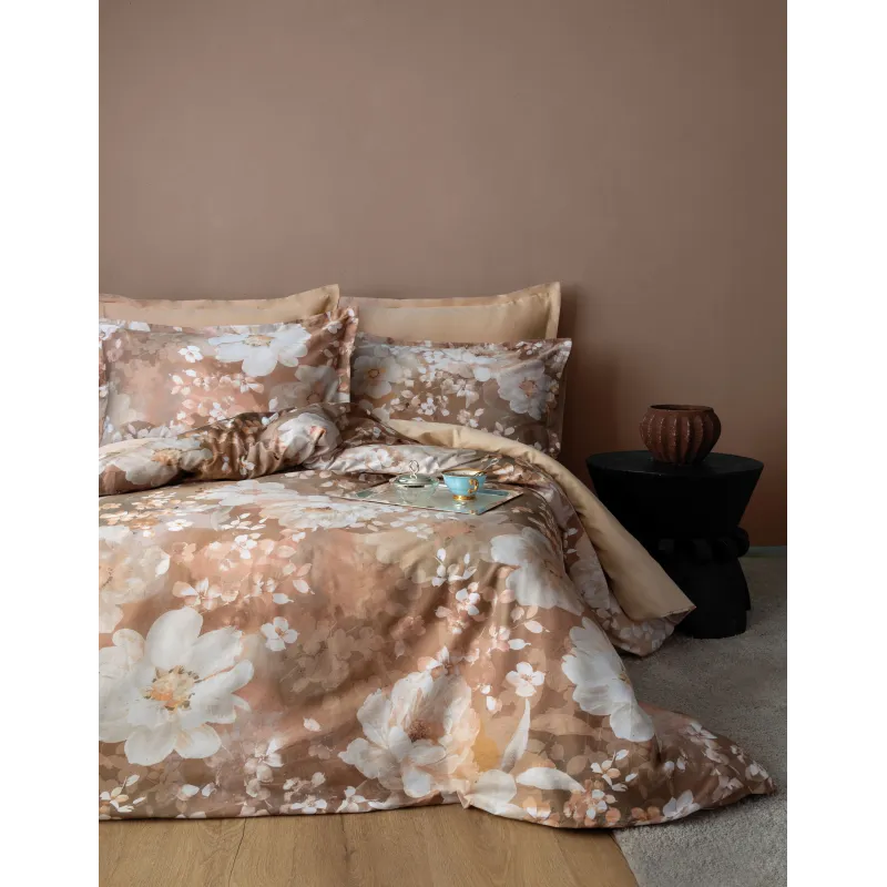 Gultas veļas komplekts Domoletti VIOLETTA, brūna-brūngans, 140 x 200 cm