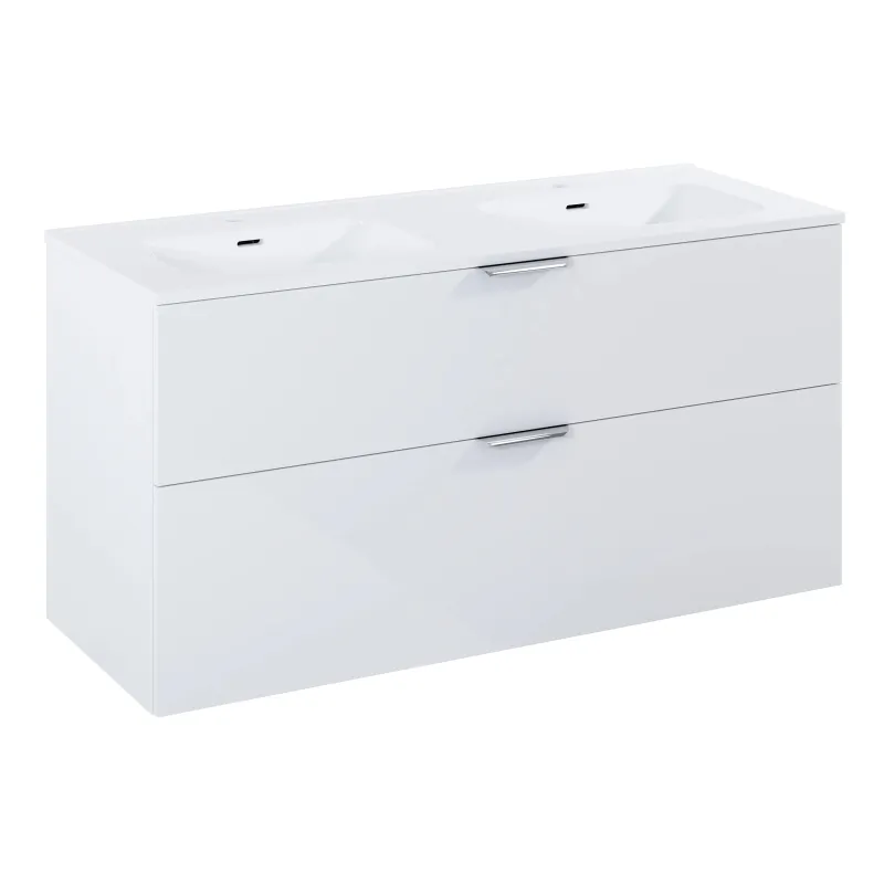 Vannas istabas skapis ar izlietni Masterjero Ekoline, balta, 45.6 cm x 120.8 cm x 61.1 cm