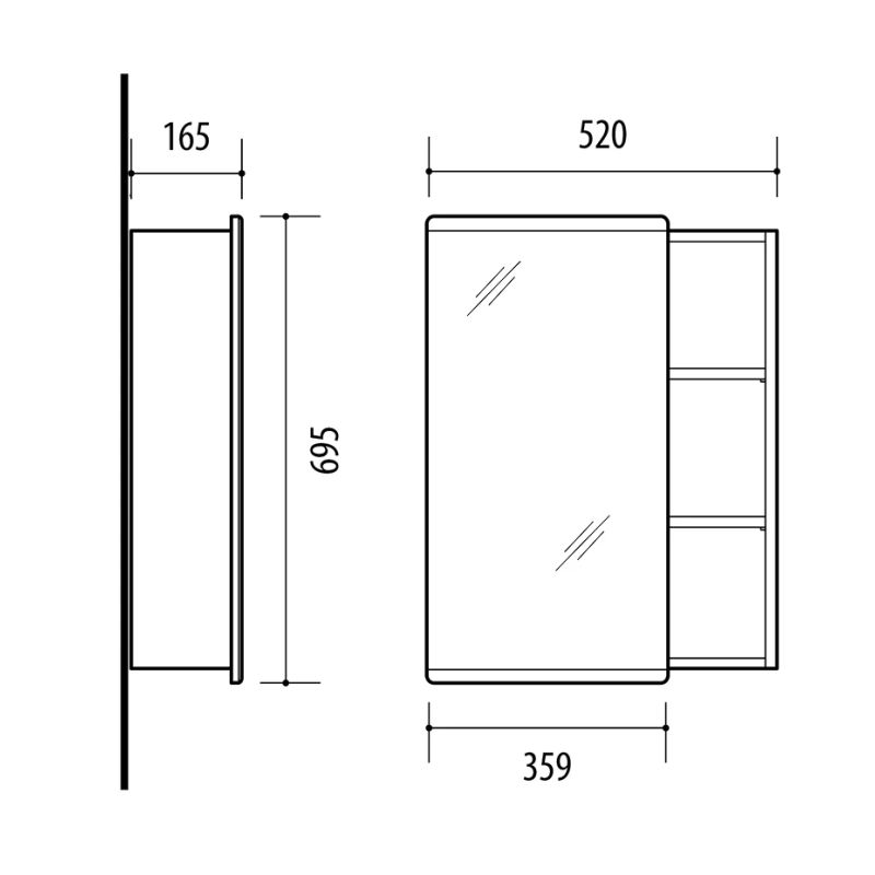 Spoguļskapis sv52 balts riva