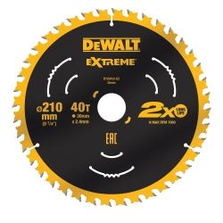 DeWALT Zāģripa Extreme Circ Saw 210x30mm 40T ,piemērota DWE7485,