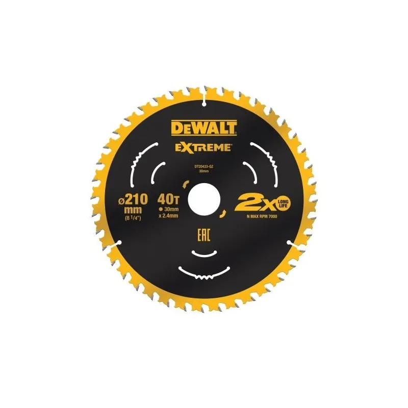 DeWALT Zāģripa Extreme Circ Saw 210x30mm 40T ,piemērota DWE7485,