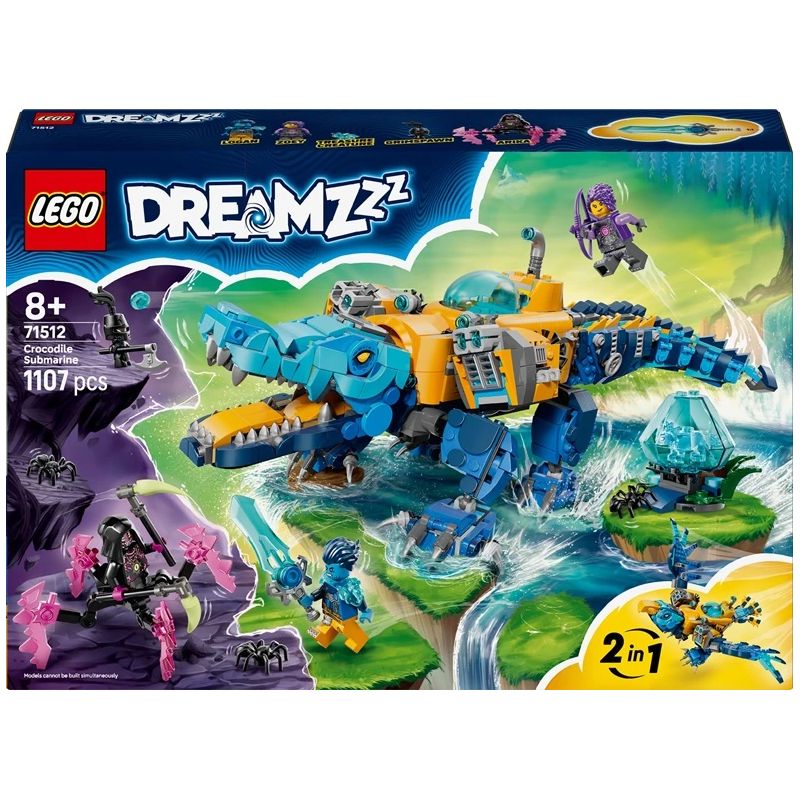 Konstruktors LEGO DREAMZzz Krokodilu zemūdene būvējama rotaļlieta 71512, 1107 gab.