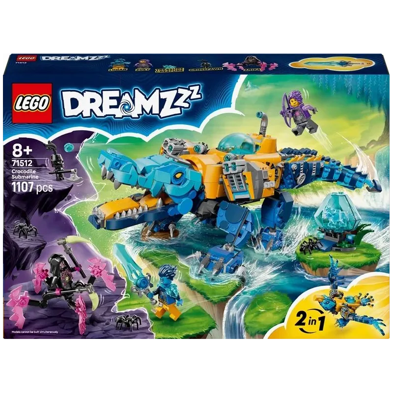 Konstruktors LEGO DREAMZzz Krokodilu zemūdene būvējama rotaļlieta 71512, 1107 gab.