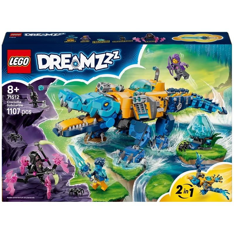 Konstruktors LEGO DREAMZzz Krokodilu zemūdene būvējama rotaļlieta 71512, 1107 gab.