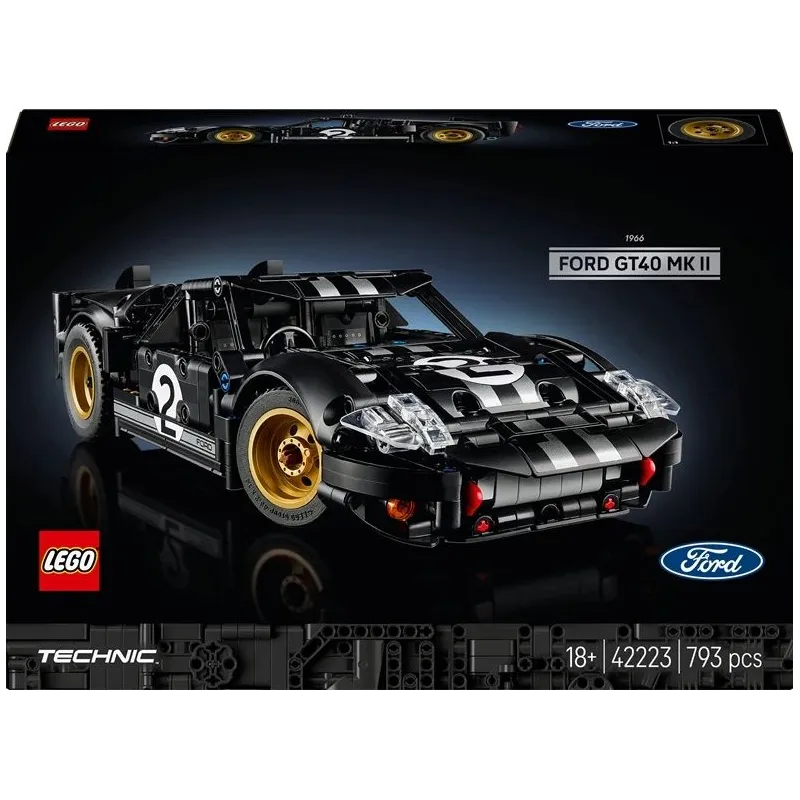 Konstruktors LEGO Technic 1966 Ford GT40 MKII sacīkšu auto pieaugušajiem 42223, 793 gab.