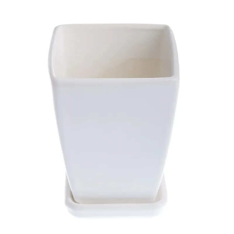 Puķu pods Papartis, keramika, 12 cm x 12 cm, balta krās.