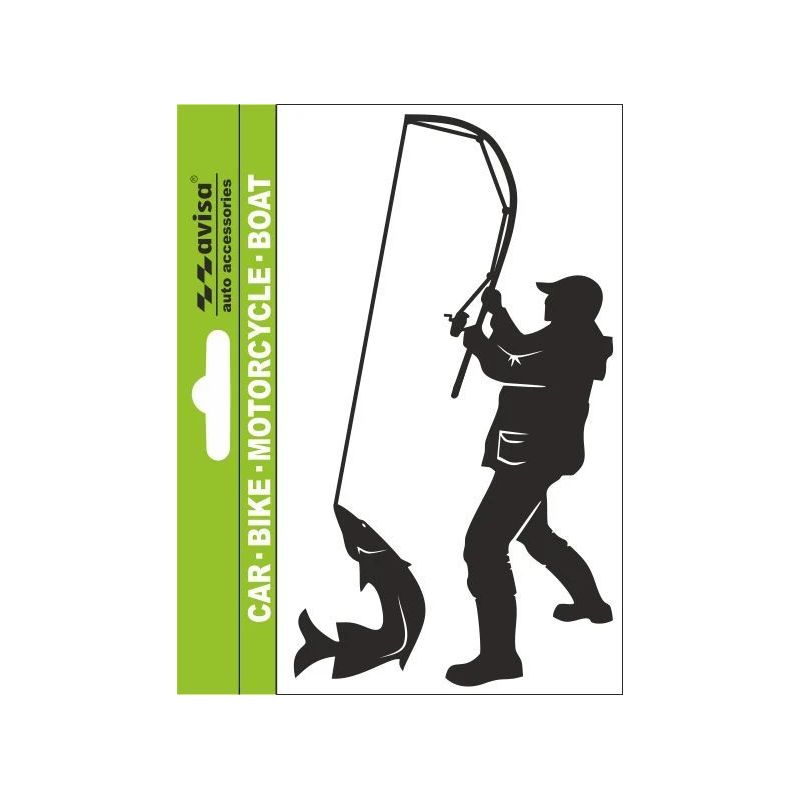 Auto uzlīme makšķernieks 14x10cm