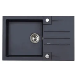 Virtuvinė plautuvė Alveus Rock 130 91, granitas, 78 cm x 48 cm x 18 cm, juoda sp.