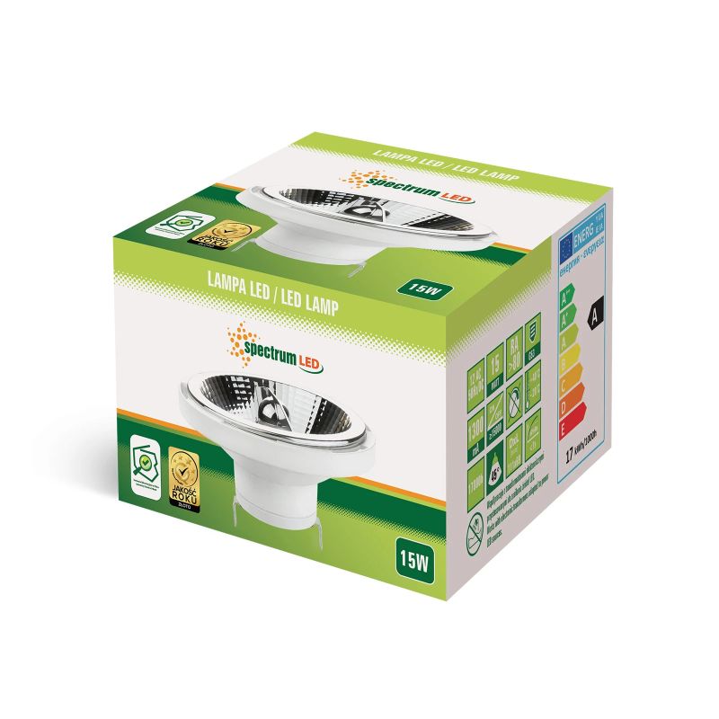 Led spuldze spectrum ar111 g53 15w 12v
