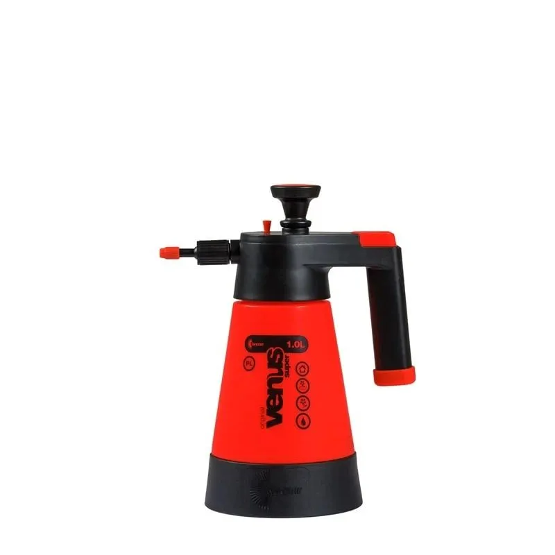 Dārza smidzinātājs, pēcapstrādes Kwazar, plastmasa, sarkana krās., 1 l