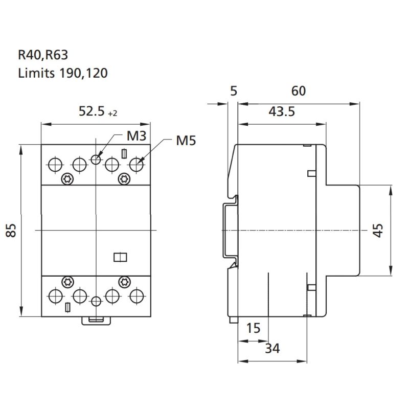 Kontaktors r 40-40 40a 4na 230v