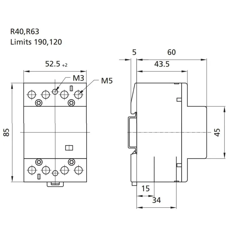 Kontaktors r 40-40 40a 4na 230v